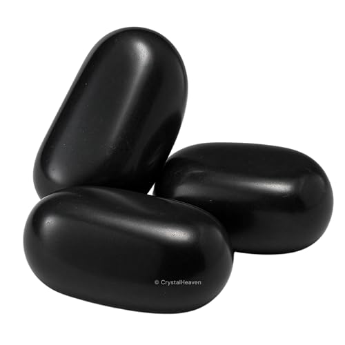 Image of Certified Black Agate Crystal Healing Tumbled Stone, Natural Polished Crystals for DIY Crafts, Manifestation, Meditation, Pooja Feng Shui and Reiki Healing (30 Grams)