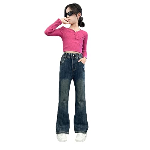 Pantalon en jean taille haute stretch et confortable à coupe évasée
