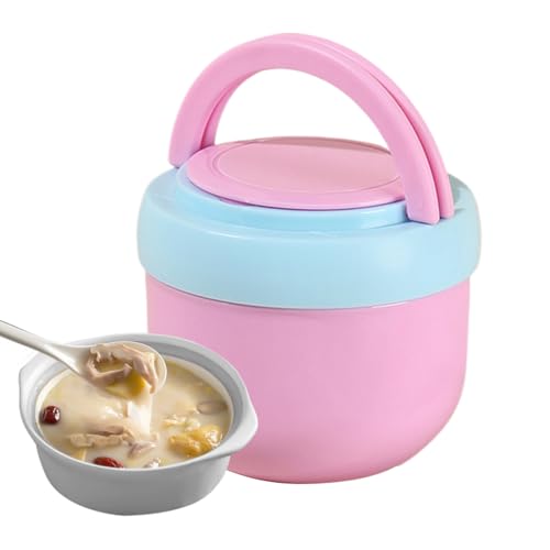 Fiambrera térmica de acero inoxidable | Tarro a prueba de fugas para microondas con cuchara | Sopa térmica aislada | para negocios, oficina, picnic, escuela, hogar, camping