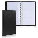 KUHAWL 2PCS Visitenkarten Aufbewahrung, Visitenkartenmappe für 240 Karten visitenkartenbox PU Leder Visitenkartenhalter, Platzsparende Visitenkartenmappe für Büro Praxis Kundenkarten Kreditkarten