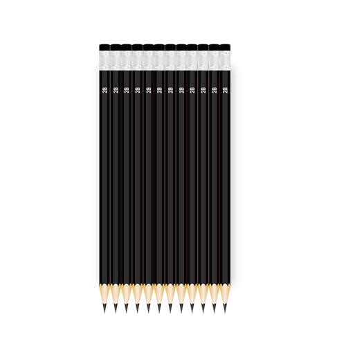 imiiHO 001 2B pencils, 12 pack, wooden lead pencils (2B)
