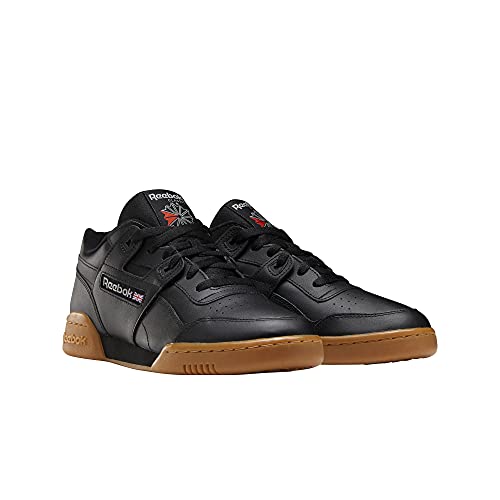 Reebok Men Workout Plus Sneaker, Black/Carbon/Classic red, 10.5