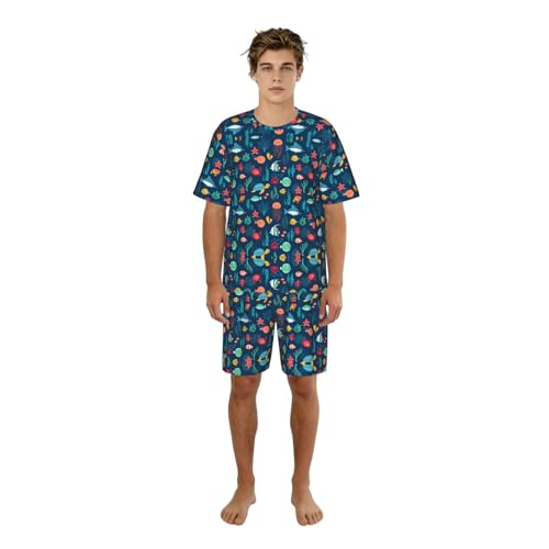 Pyjama été homme imprimé océan idéal pour vos moments de détente à la maison