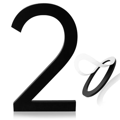 Self-adhesive House Number,5 Inch Black House Numbers, Acrylic Modern House Numbers for Outside, Street Numbers Mailbox Numbers Garden Door Address Numbers ,Apartments Office hotel, Easy Install without Tools (Number 2)