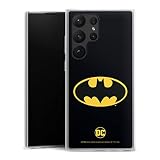 Coque en Silicone Compatible avec Samsung Galaxy S23 Ultra Etui Silicone Coque Souple Batman Logo Produit sous Licence Officielle