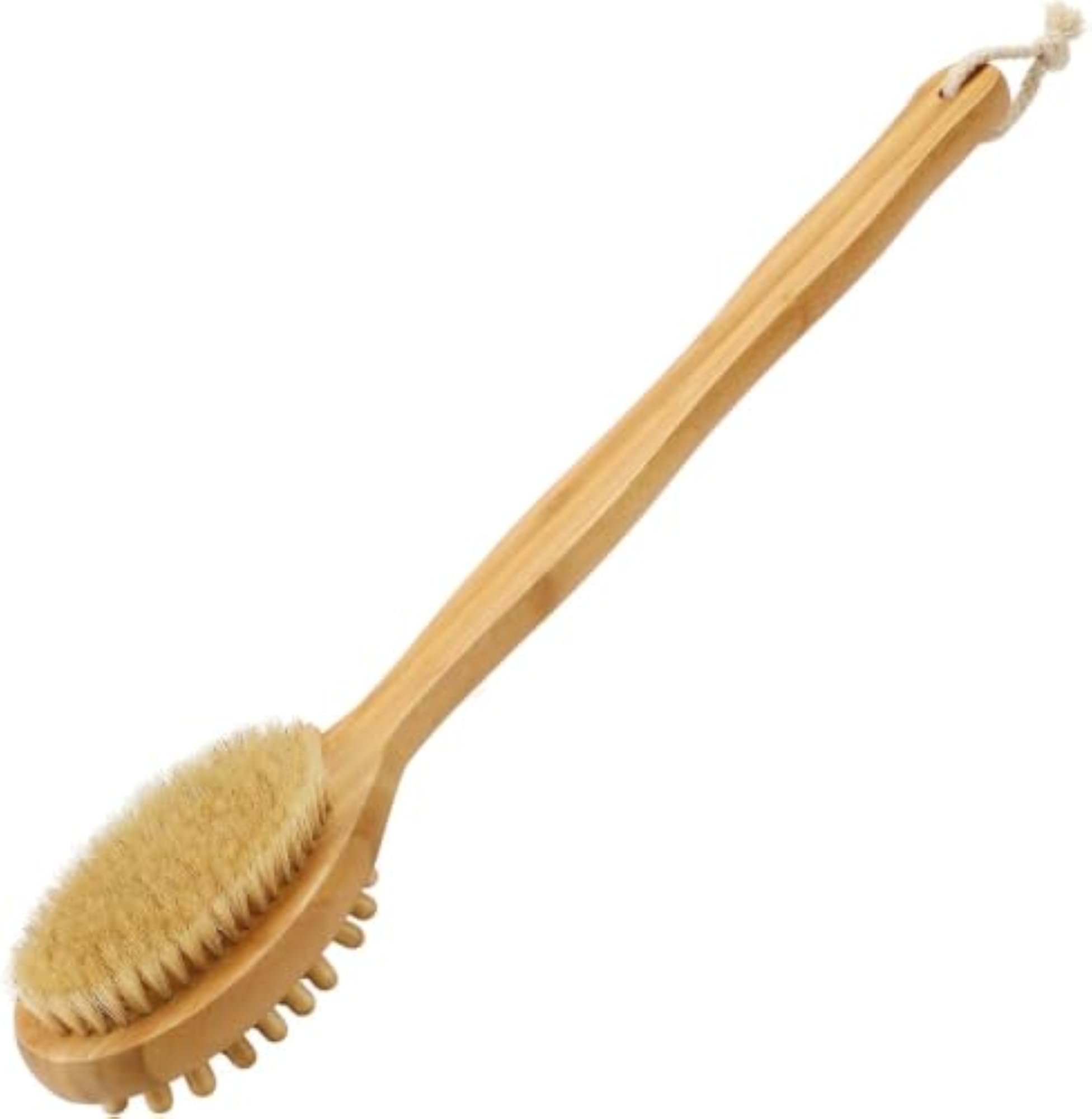 Body Brush for Wet & Dry Brushing, Long Wooden Handle