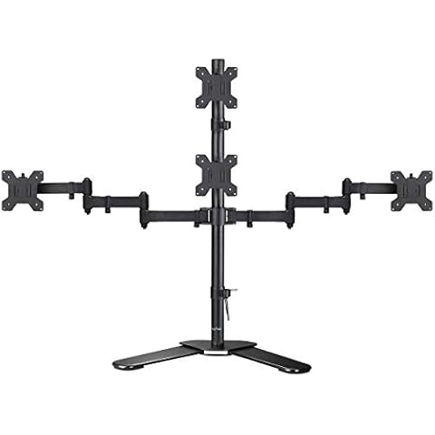 Suptek Quad LED LCD Monitor Stand up Free-Standing Desk Stand Extra Tall 31.5" Pole Heavy Duty Fully Adjustable Mount for 4 (3+1) / Four Screens up to 27 inch (ML6864) Cover