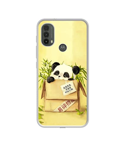 Image of Panda in Box Design Printed Silicon Soft TPU Back Case Cover for Motorola Moto E30 4G / E40 4G