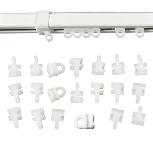40 PCS Curtain Track Rollers Smooth Silent Drapery Gliders Rail Runners