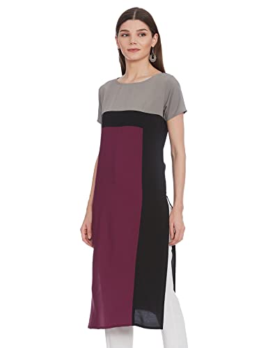 Image of Women's Crepe Straight Kurta (ALC2009V Purple Medium)