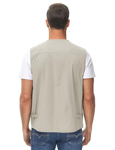 Lentta Men's Fishing Vest Summer Outdoor Lightweight Work Photo Vest 16 Pockets