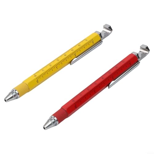 Bolígrafos de tinta gel multifuncionales x2 con regla niveladora miniatura 4