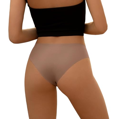 Image of DEANGELMON Seamless Underwear for Women No Show Bikini Panties Comfortable Stretch Invisible Ladies Hipster Briefs