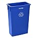 Alpine Industries 23 Gallon Slim Trash Can - Compact Garbage Bin - Wide Open Top Slender Durable Plastic Waste Container Ideal for Homes Offices and Other Commercial Space (Blue)