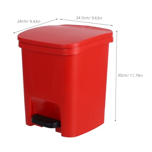 Caneca de basura rectangular con pedal roja miniatura 2