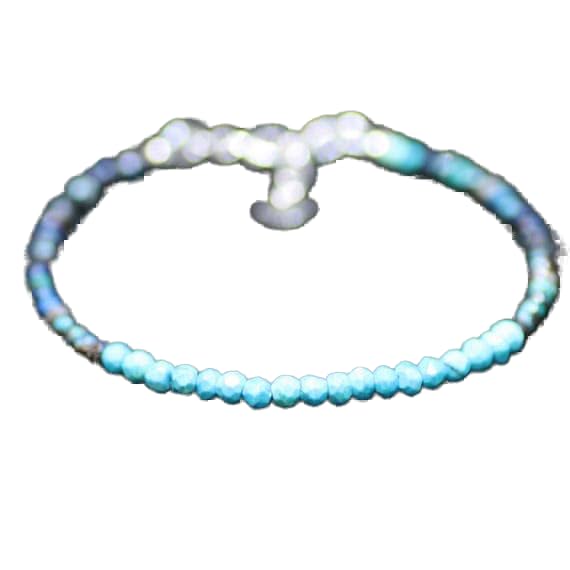 Bracelet chrysocolla et turquoise 3-4mm en pierres facettées et fermoir argenté