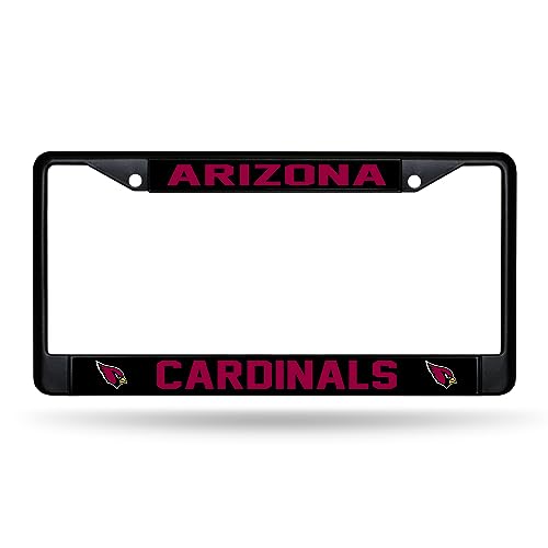 Rico Industries NFL Football Arizona Cardinals Black Chrome Frame with Printed Inserts 12" x 6" Car/Truck Auto Accessory