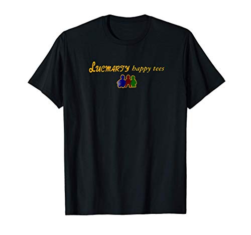 Classic Happy Tees Letter Printed Lucmarty Graphic Fun T-Shirt