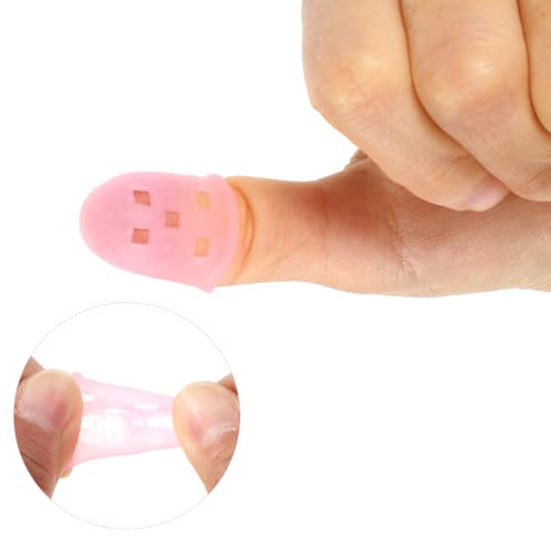 30 Pcs Rubber Finger Tips, Fingertip Protector Caps Anti-Slip Fingertips Protector Pads Breathable Silicone Finger Protector Covers Guard for Paper Turning Crafts Money Counting Guitar Playing - Thumbnail 6