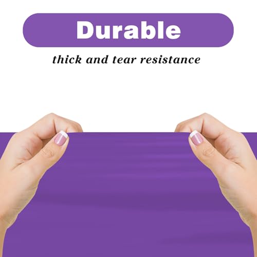 Image of Kopokita 6 Pack Purple Plastic Tablecloths Disposable 54 x 108 Inch | Rectangle Table Cloths, Party Table Covers for Birthday, Graduation, Halloween Decorations