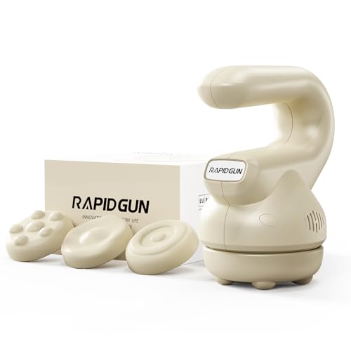 RapidGun Prime Handheld Mini Therapy Massager - 3D Rotating &Vibrating Deep Tissue Back Massager, Adjustable Multi-Speed Trigger Point Massage Tool for Body Pain Relief, Portable Muscle Recovery Gift