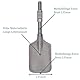 awagas 136x440mm SDS HEX Meißel 30mm Breiter HEX Schaufelmeiße Asphaltmeißel Aufnahme Stahl 40CR Tonspaten Mit Aufbewahrungsboxfür 65A 95A 115A Gesteinsbohrer Abbruch und Schlaghämmer Mauerwerk