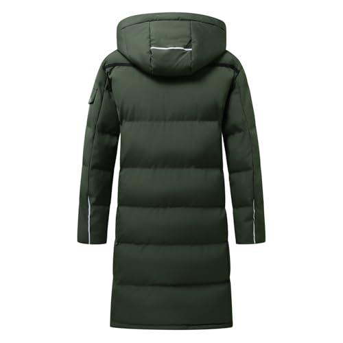 Allthemen Mens Down Jacket Mid Length Hooded Warm Lightweight Puffer Padded Coat Parka Outwear #866 Coffee L - Image 3