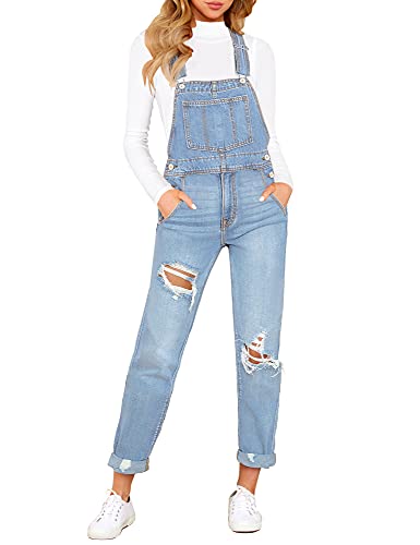 Lookbookstore Fall Outfits Western Clothes For Women Women's Fashion Overalls 90 Styles Clothing For Women Party Trendy Clothes For Women Baggy Overalls For Women Ripped Blue Size L Size 12 14 #TOP2