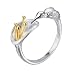 Lotus Fun S925 Sterling Silver Rings Hummingbird Rings Open Ring Handmade Jewelry Unique Gifts for Women and Girls