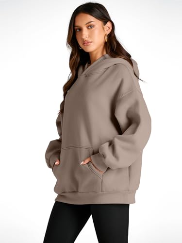 Trendy Queen Womens Oversized Hoodies Fleece Sweatshirts Long Sleeve Sweaters Pullover Fall Outfits Coffeegrey S thumb #2