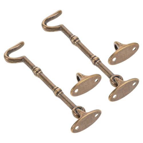 Luxshiny Brass Hook Latch Set for Doors and Gates
