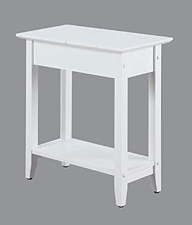 Convenience Concepts American Heritage Flip Top End Table, White