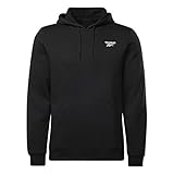 primareisen island Normale Passform Reebok Herren Kapuzenpullover mit Logo auf der linken Brust, Schwarz, XL, Schwarz, XL