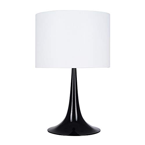 Buy 1 get 1 Catalina 23104-001 Modern Fluted Metal Base Table Lamp with White Shade, 19", Black