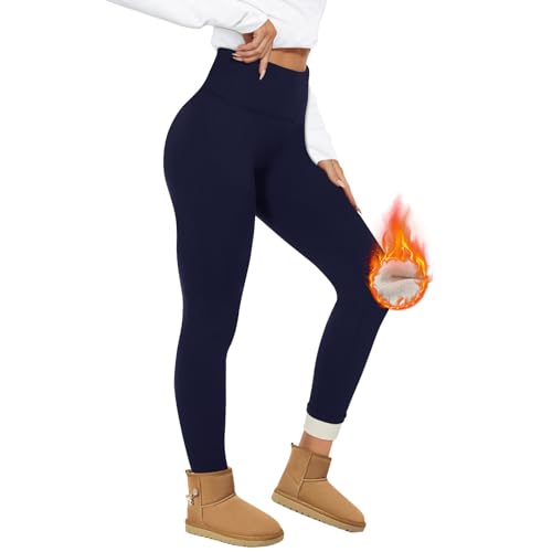 Leggings térmicos de felpa cálida con acabados premium para invierno de mujer