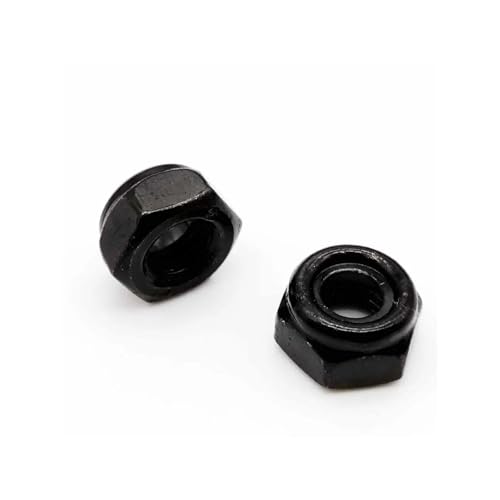 M2 M2.5 M3 M3.5 M4 M5 M6 M8 M10 M12 M14 M16 304 Stainless Steel Black Hex Insert Lock Nut Self-locking Locknut(Black carbon stee