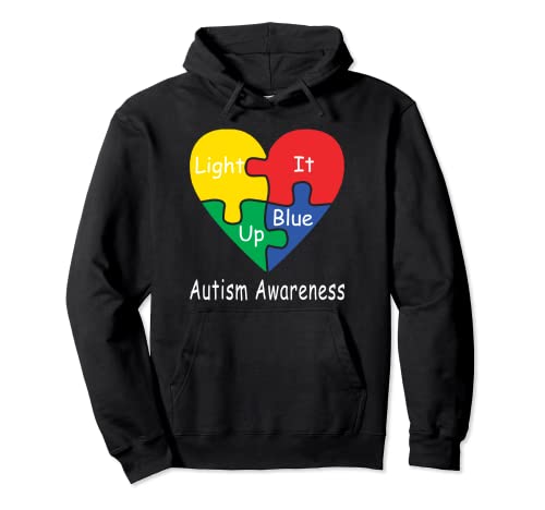 Autismo Concientización Iluminarlo Azul Niños Mujeres Hombres Sudadera con Capucha