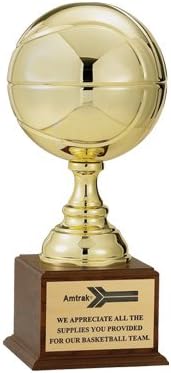 SHOP AWARDS AND GIFTS Customizable Gold Metal Basketball Trophy, 19-1/2 inch, Includes Personalization