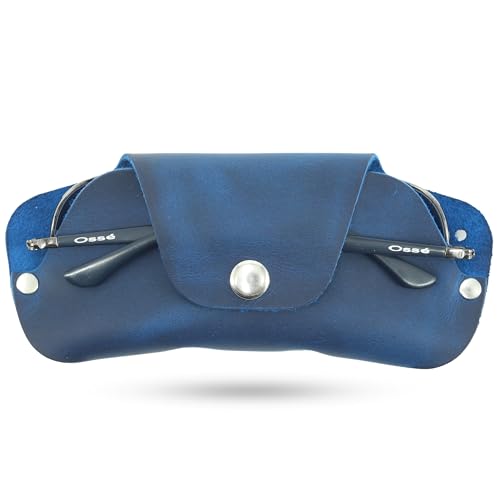 Image of Toprank Leather Eyeglass Case - Handmade Slim Sunglasses Holder, Genuine and Universal Fit for Men and Women