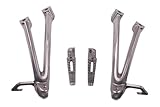 Motorcycle Rear Passenger Footrest Foot Pegs Compatible With Automotive Motorcycle Parts GSXR GSX-R 600 750 2006 2007 K6 K7(Silver)