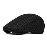 meioro Herren Schirmmütze, Mesh Atmungsaktive Sommer Newsboy Barret Gatsby Cap Schiebermütze für Damen, Unisex Flache Flatcaps Driving Hut Sportmütze Golfermütze Sonnenhut Flat Cap Baskenmütze Hüte