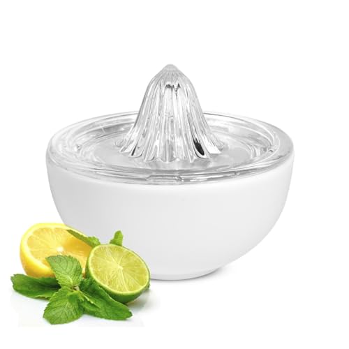 Sendez Zitruspresse mit Porzellanschale 500 ml Zitronenpresse Orangenpresse Handentsafter Saftpresse aus Glas spülmaschinengeeignet