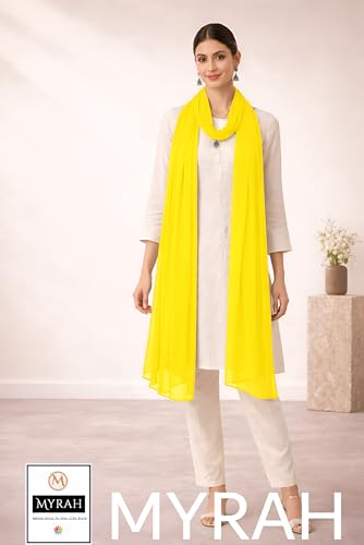 Image of MYRAH Chiffon Solid Casual Daily Use Dupatta For Women's & Girls Length - 2.50 Meter