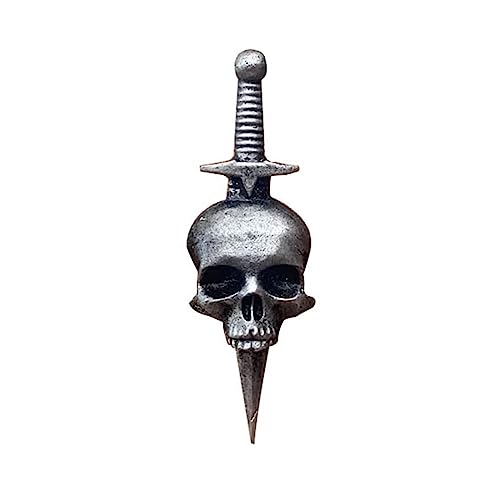 Gothic Skull Daggers Badge Pin Vintage Horror Skeleton Brooch Crossing Swords Badge Clothing Jewelry Lapel Lapel Pin for Men Wom