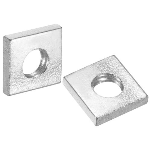 Image of sourcing map 10Pcs M5x10mmx2mm Square Nuts, Carbon Steel Zinc Plated Coarse Thread Square Nuts Fasteners for Home Repairs and Professional Engineering, Silver
