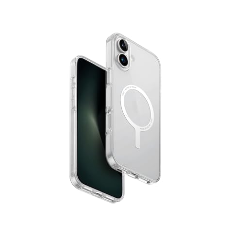 UNIQ CLARIO (ECO) Coque de téléphone compatible avec iPhone hybride 16 Plus (2024) 6,7", chargement MagClick (transparent)