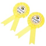 UKCOCO 2 Pines para Revelar Género del Ñiño, Insignias de Fiesta Shower para Padres, Accesorios Decorativos Amarillos para Revelación de Género, Ideales para Fiestas y Regalos Newborn