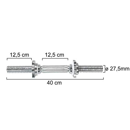 Barra de halteres - Rosca Rápida - Maciça - 40cm - 2 unidades - Slade Fitness