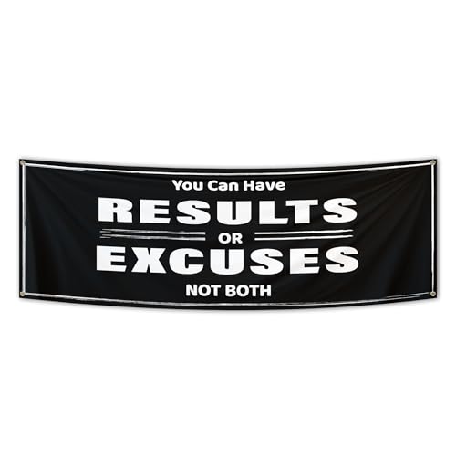 You Can Have Results or Excuses Not Both Motivational Flag Gym Flag 2X6Ft Wall Banner Flag for...