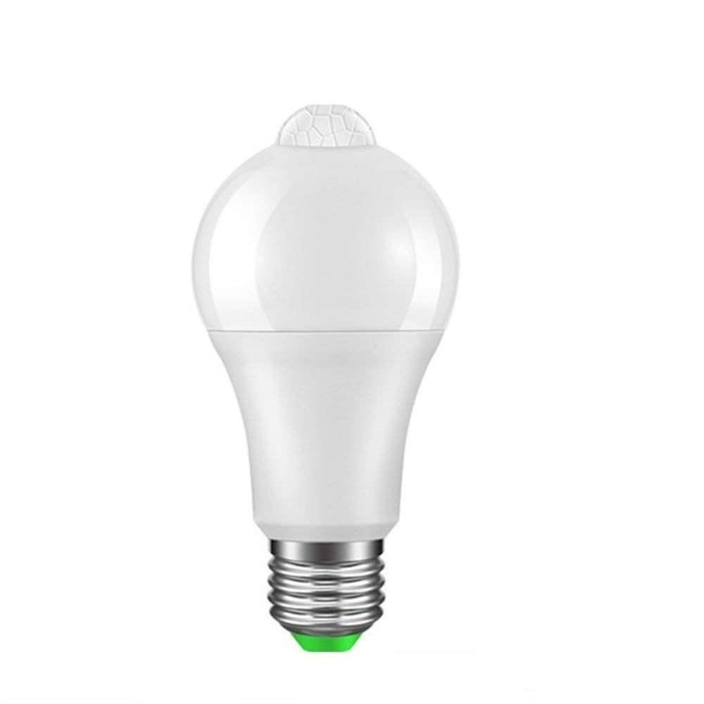 1fortunate Lights 1 0pcs AC85-265V 12W 15W 18W 20W LED PIR Bombilla del Sensor de Movimiento E27 2835SMD Lámpara de luz del Detector de Movimiento de radiación infrarroja(Blanco,20W)